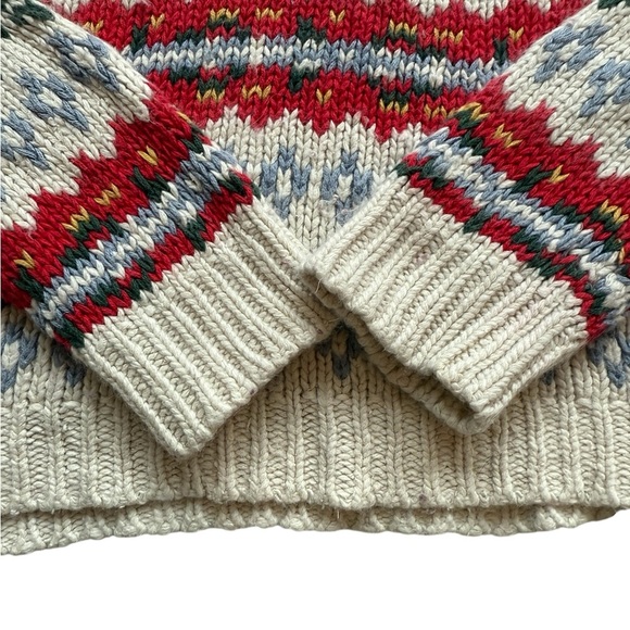 VTG! 90s American Eagle Women’s Holiday Print Angora Blend Sweater L Knit Casual - Picture 4 of 8